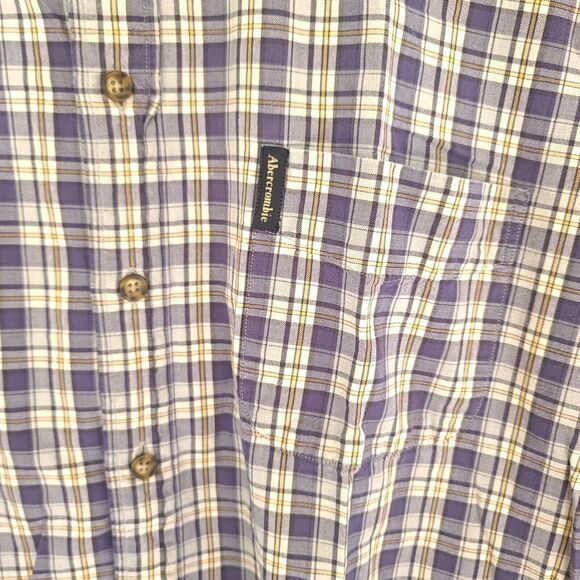 Vtg Abercrombie & Fitch Size Medium Shirt Flannel Button Down Plaid - Picture 7 of 13